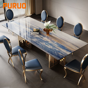 Silla de Comedor Puruo de Diseño de Lujo para Bodas, Eventos, Restaurantes, con Asiento Extraíble, Moderna, de Tela y Cuero PU, para Comedor - Product Image 2