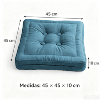 Coussin de chaise carré tufté épais de 10 cm, amovible avec fermeture éclair et attaches de fixation, pour extérieur, patio, rotin, jardin