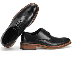 Chaussures Derby en cuir tissé bleu marine de luxe pour hommes, lacets, imperméables, chaussures habillées pour l'automne, bureau et occasions formelles - Product Image 6