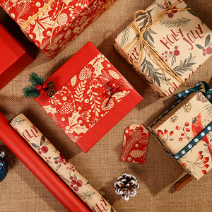 Fábrica al por mayor 80g Navidad personalizado papel de regalo de lujo 43*300cm papel de regalo para embalaje - Product Image 6