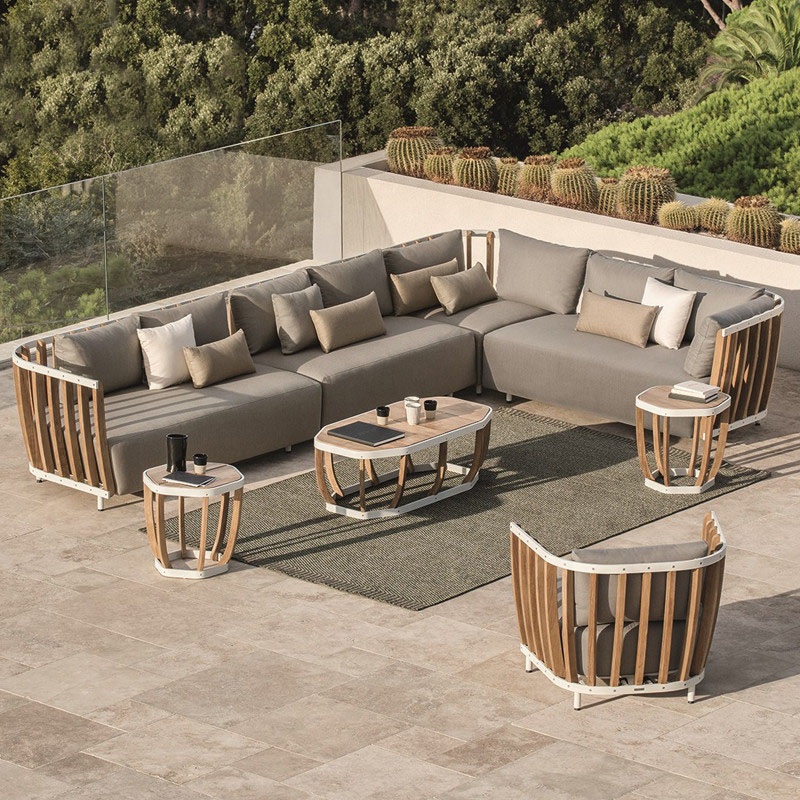 Garden sets teakwood outdoor sofa combination villa club hotel model room