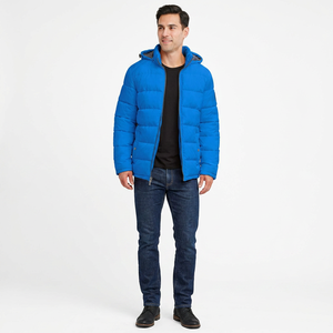 Veste matelassée en toile pour homme, col montant, service OEM, prix abordable, qualité supérieure, design personnalisé, imperméable et antibactérien - Product Image 1
