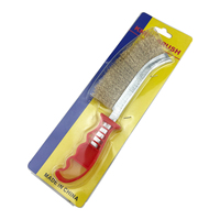 Brosse métallique en fil d'acier de qualité professionnelle avec manche en plastique, personnalisable, support OEM, pour le décapage de la rouille et le nettoyage – Vente directe usine