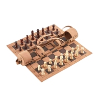 Handgefertigtes Anpassbares PU-Leder Schachspiel Soziales Strategisches 2-Spieler-Wettbewerbsspiel Geschenk