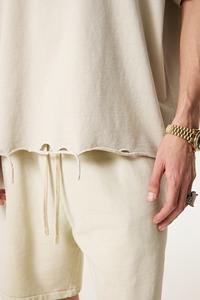 เสื้อยืดฮิปฮอปผู้ชายผ้าฝ้าย 310 กรัม รุ่น Custom Grind The Edge ทรงโอเวอร์ไซส์ ลายบาติก ล้างสีแบบแอซิดวอช พร้อมลายกราฟิกแบบกำหนดเองสำหรับผู้ชาย - Product Image 2