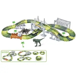 Dinosaur Track Toys Flexibles Track Play Set 144 Stück World Road Race Kinderspiel zeug Dinosaur Car Track Assem ble