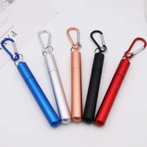 Reusable Collapsible Drinking Stainless Steel Straw Foldable Metal Straws