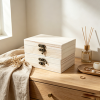 Boîte de rangement en bois personnalisée en gros, coffret en bois naturel fait main, ensemble de boîtes de rangement en bois artisanales
