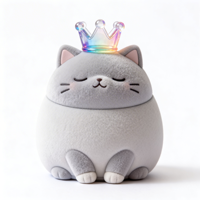 Figurine en caoutchouc PVC personnalisée, floquée, représentant un chat serein, paisible et équilibré, modèle de décoration