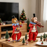 Redeco Circus Band Animal Resin Figurine Set Lion Bear Monkey Guitar Saxophone Violin Music Gift Wholesale Custom Decor