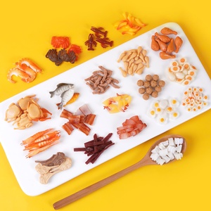 ของเล่นจำลองอาหารพลาสติกขนาดเล็ก อุปกรณ์ประกอบฉาก DIY ปู ไข่ <span class=keywords><strong>ขา</strong></span>ไก่ กุ้ง - Product Image 2