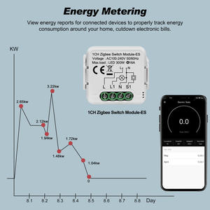 Relé Inteligente Tuya ZigBee de 16A con Monitoreo de Energía para Control de 2 Vías, Módulo de Interruptor Inteligente para Automatización del Hogar - Product Image 3