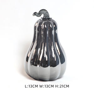 Decorazione di halloween led in vetro decorativo artificiale a forma di zucca luce ornamenti di ringraziamento decorazione - Product Image 4