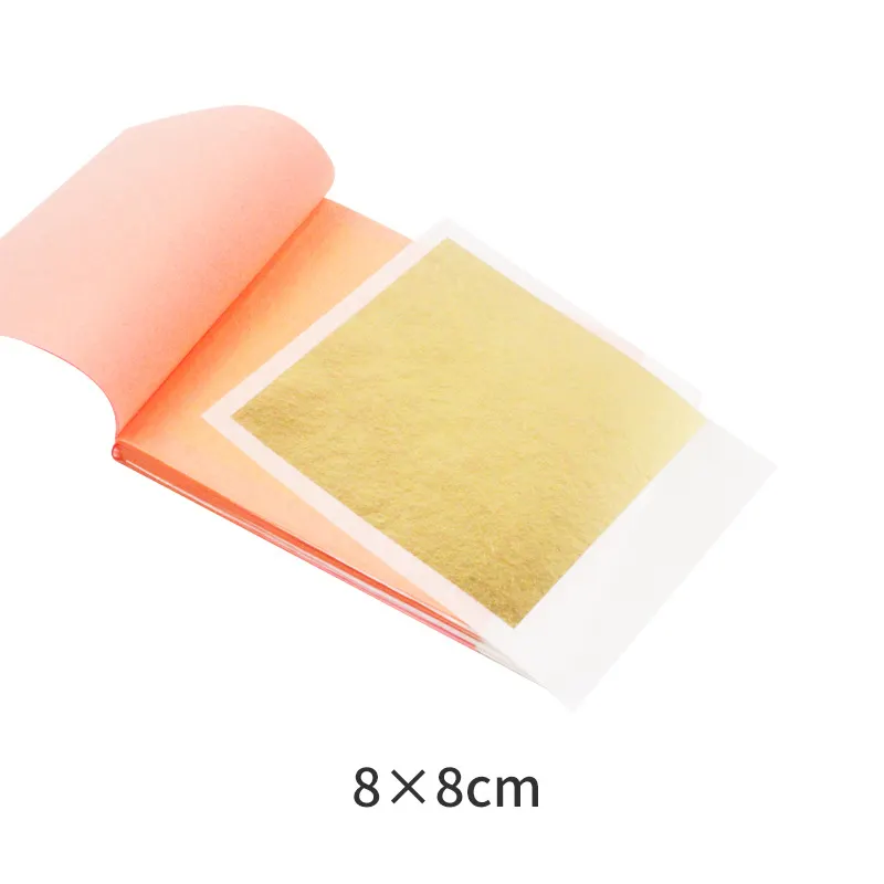 25 Pieces/Book 8 X 8 Cm 24K 99.9% Genuine Real Gold Leaf Sheets Edible Pure Gold Foil Flakes For Ice Cream Wine Food Decoration