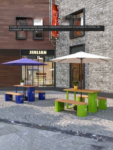 Conjunto de Mesa y Sillas Metálicas para Exteriores, Diseño Moderno y Simple, para Patio, Cafetería, Comedor, Muebles de Exterior Removibles - Product Image 4