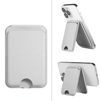 Porte-cartes en polyuréthane compatible avec support de téléphone, étui magnétique pour cartes avec fentes pour cartes, pour utilisation au lit