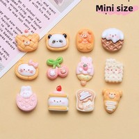Charmes en résine de mini-biscuits en gros, animaux faits à la main, peints à la main, nourriture réaliste, accessoire de jouet, miniature de maison de poupée, artisanat