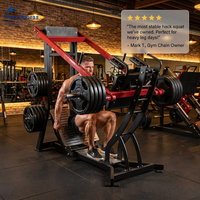 Machine à Squat Double Rail Professionnelle pour Entraînement de Force en Salle de Sport avec Plateforme de Musculation des Ischio-jambiers et Conception Pendulaire à Charge par Plaques, Capacité 2t