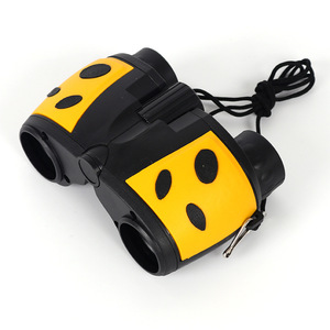 Ladybug Binoculars 4X Magnification Rubber Grip For Kids Nature Exploration Toy Age 5 7 Years Yellow Red - Product Image 1