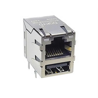 Conector de filtro de Puerto Ethernet de 100M RG45 RJ45 Conector USB con conector de interfaz de blindaje de luz para cables y dispositivos Ethernet