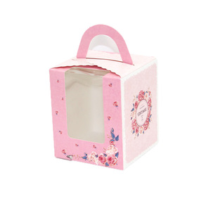Boîte à cupcakes carrée en <span class=keywords><strong>carton</strong></span>, individuelle et portable, avec fenêtre, impression offset, pour mousse, gâteau aux miettes, pudding et pâtisseries - Product Image 5
