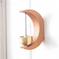 Timbre de madera magnético respetuoso con el medio ambiente personalizado, notificación de campana táctil impermeable para puerta de vestidor de tienda Boutique