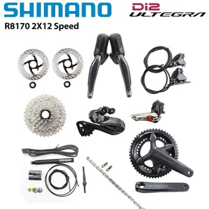Groupe Shimano <span class=keywords><strong>ULTEGRA</strong></span> Di2 R8170 2x12s, <span class=keywords><strong>pédalier</strong></span> R8100, cassette 30T 34T, dérailleur avant FD, dérailleur arrière RD R8150, rotor CL800 pour vélo de route - Product Image 1