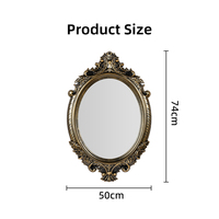 Fabrication personnalisée de forme ovale miroir mural cool giveaway plexiglas maison cadre doré décor miroir chinois espejo para sala