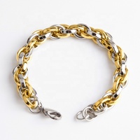 Bán Buôn 2021 Sang Trọng Thép Không Gỉ Vàng Và Thép Hai Tone Oval Link Chain Chunk Nhiều Lớp Bracelet Trang Sức Cho Nam Giới