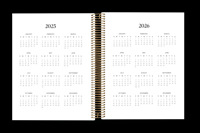 Carnet de notes personnalisé CDP 2025 rose A5 avec reliure spirale cousue, agenda hebdomadaire et journalier, logo doré personnalisé, journal pour filles