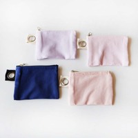 Petite pochette de rangement en coton vierge avec fermeture éclair, sac de transport en toile pour cosmétiques, baume à lèvres, beurre corporel, idéal pour les voyages