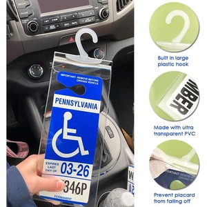 Porta <span class=keywords><strong>Tarjetas</strong></span> de Estacionamiento para <span class=keywords><strong>Discapacitados</strong></span>, Ultra Transparente, con Cubierta Protectora y Gancho Grande, de Tbuymax - Product Image 2