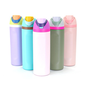 กระบอกน้ำสแตนเลสแบบพกพาสองชั้น มีหูจับแบบกีฬา ฝาปิดล็อค ดื่มได้โดยตรง เก็บความร้อน-เย็น ขวดน้ำกีฬา - Product Image 1