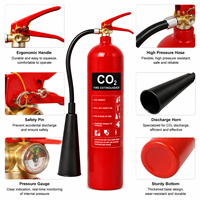 Extincteur au dioxyde de carbone (CO2) personnalisable KHI de 4,5 kg (rouge), conforme aux normes EN3.