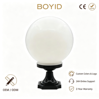 Lampes à pilier LED Boyid IP65 étanches de haute qualité en verre PC, lumière blanche chaude 3500K, pour parc, maison, hôtel, jardin, portail principal
