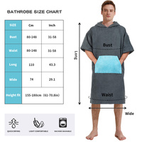 2024 nouveau Poncho de surf portable poncho de serviette à langer avec capuche et poche avant épais séchage rapide microfibre combinaison Poncho serviette