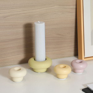 Portavelas de Cerámica Estilo Crema, Adornos de Cerámica Blanca, Diseño Romántico, Moderno y Sencillo, para Bodas y Navidad - Product Image 2