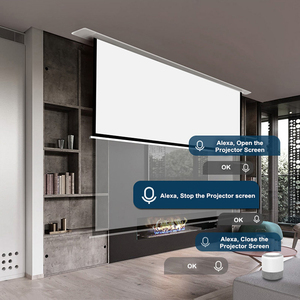 شاشة عرض كهربائية مخفية في السقف من القماش الأبيض مقاس 100 و120 و150 بوصة بنسبة عرض إلى ارتفاع 16:9 - Product Image 3