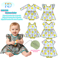 Robe unie pour bébé fille avec short intégré en fibre de bambou, barboteuse à volants, robe décontractée d'été, couleur personnalisable