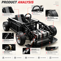 Kart électrique 72V pour adultes avec batterie lithium 50Ah pour les sites de karting, disponible avec personnalisation OEM