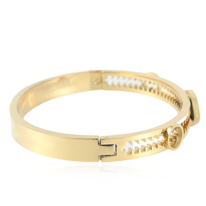 Bracelet pour femme en acier inoxydable doré avec incrustation de cristal, motif œil porte-bonheur, bijou tendance pour le quotidien - Product Image 4