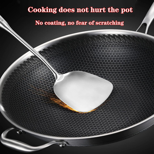 Triply Stainless Steel Frying <b>Pan</b> Saute <b>Pan</b> Non-Stick Coating Gas <b>Induction</b> Cooking 3 Layers Stainless Steel Wok <b>Pan</b> - Product Image 4