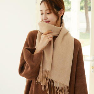 カシミアパシュミナスカーフファッション女性暖かい長い純粋な色ショールカシミア冬スカーフ - Product Image 1