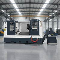 Tour CNC Fanuc 3 axes robuste pour le tournage de métaux, à banc incliné, mono-broche, haute précision, déplacement de 3000 mm