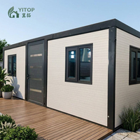 Habitaciones de Alta Gama para Campamentos, Reciclables, Reutilizables, Expandibles, Casa Contenedor de 40 pies con Techo Plano, Casa Modular Plegable Personalizada de 10 pies y 20 pies