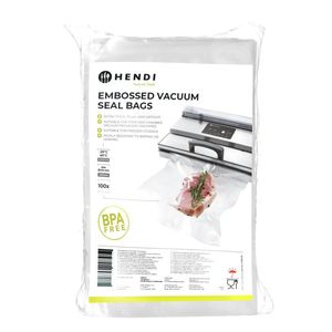 HENDI Paquete de 100 Bolsas de EVA con Relieve para Sellado al Vacío, 150x250mm, para Almacenamiento y Conservación - Product Image 1