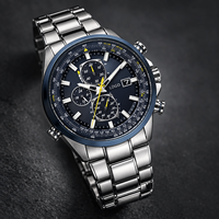 Montre chronographe à quartz haut de gamme pour homme, boîtier en alliage 43 mm, bracelet en acier inoxydable, cadran à aiguilles, style professionnel, résistance à l'eau 10 m