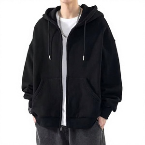 High Quality 100% Cotton Fleece-<b>Lined</b> Men's Zip-Up <b>Hoodie</b> with Soft Warm Interior, Drawstring Hood and Custom Branding - Product Image 6