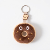 Porte-clés en peluche Bagel mignon de dessin animé, design personnalisé, jouet en peluche doux en coton PP, breloques