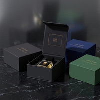 Boîte cadeau personnalisée haut de gamme avec fermeture magnétique, en carton rigide gris, avec revêtement UV, boîte à parfum élégante personnalisable pour les anniversaires